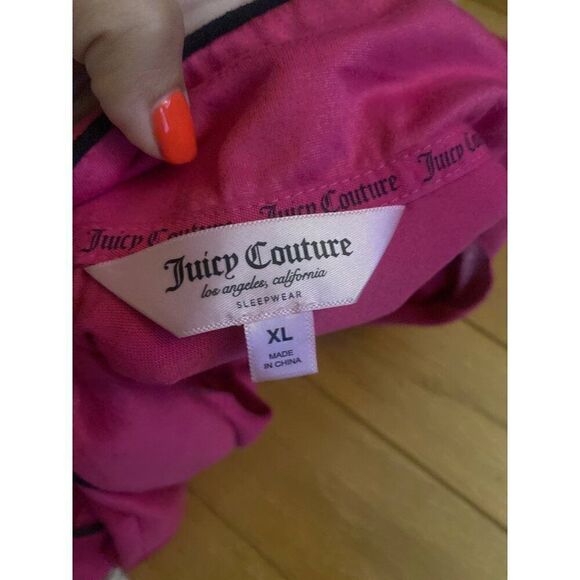 Juicy Couture womens Y2K pink bedazzled button down top and shorts pajama set XL - Picture 6 of 10